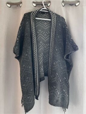 Cozy Open-Front Knit Cardigan Sweater -  Gray one size